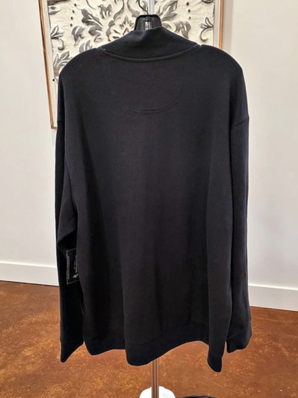 NWT U.S. Polo Assn. Men's Quarter Zip Pullover Sweatshirt Black 3XL - Picture 3 of 7